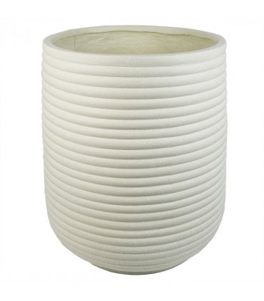 46cm x 40cm Mikos Extra Large Ridged Composite Planter - Stone Colour