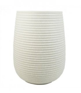 41cm x 30cm Mikos Large Ridged Composite Planter - Stone Colour
