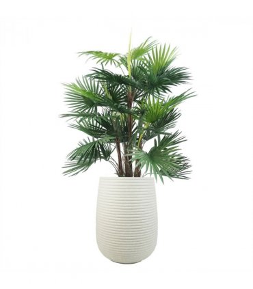 41cm x 30cm Mikos Large Ridged Composite Planter - Stone Colour