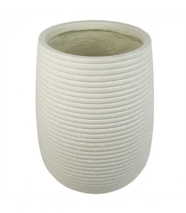 41cm x 30cm Mikos Large Ridged Composite Planter - Stone Colour