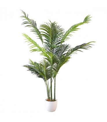160cm Artificial Palm Tree with 15 Leaves in White Pot