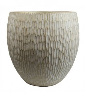 43cm Inoke Embossed Large Stone Colour Composite Planter Plant Pot
