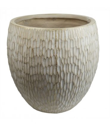 43cm Inoke Embossed Large Stone Colour Composite Planter Plant Pot