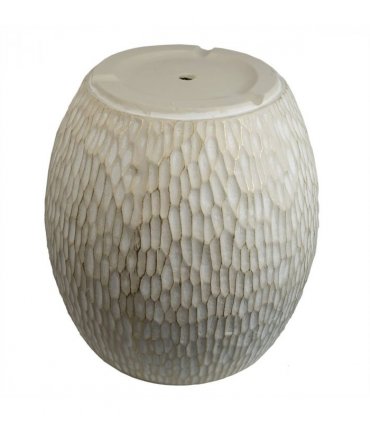 43cm Inoke Embossed Large Stone Colour Composite Planter Plant Pot
