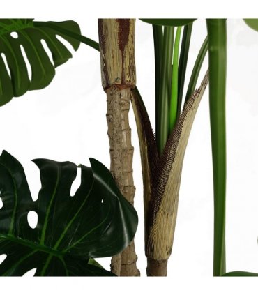 150cm (5ft) Luxury Monstera Plant Black Pot Silver Metal Planter