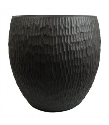 43cm Inoke Embossed Large Grey Composite Planter Plant Pot