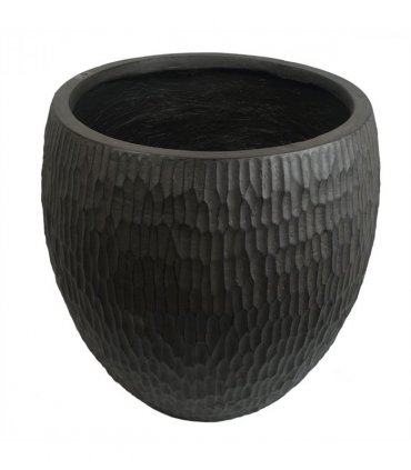43cm Inoke Embossed Large Grey Composite Planter Plant Pot