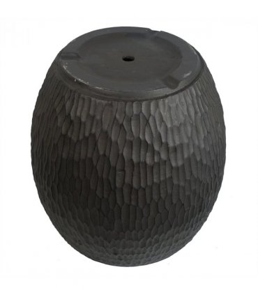 43cm Inoke Embossed Large Grey Composite Planter Plant Pot