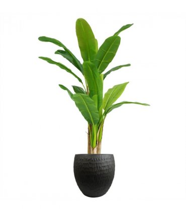 43cm Inoke Embossed Large Grey Composite Planter Plant Pot