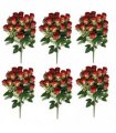 Pack of 6 x 52cm Artificial Red Rose Bunch