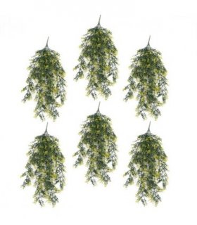 Pack of 6 x Hanging UV and Fire Resistant Artificial Variegated Plant 76cm