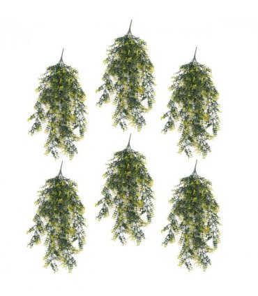 Pack of 6 x Hanging UV and Fire Resistant Artificial Variegated Plant 76cm