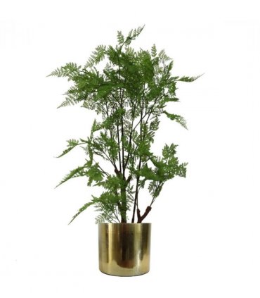 18cm Gold Etched Metal Planter by Leaf