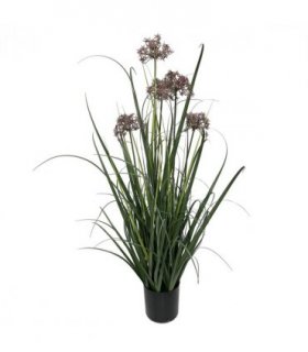 95cm Artificial Grass Plant Potted with Flower Detail