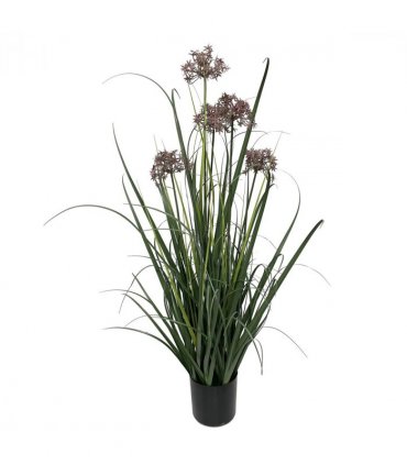 95cm Artificial Grass Plant Potted with Flower Detail