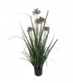95cm Artificial Grass Plant Potted with Flower Detail