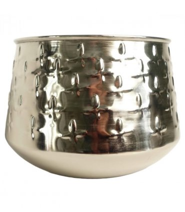 18cm Silver Cross Metal Planter by Leaf