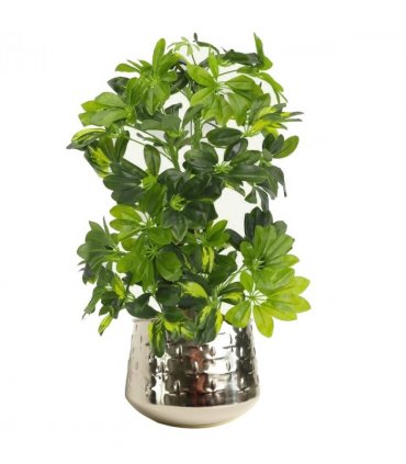 18cm Silver Cross Metal Planter by Leaf