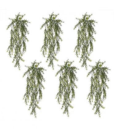 Pack of 6 x Hanging UV and Fire Resistant Artificial Spider Fern Plant 78cm