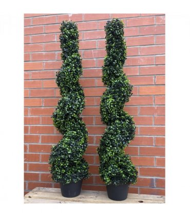 120cm Artificial Natural Boxwood Spiral Topiary