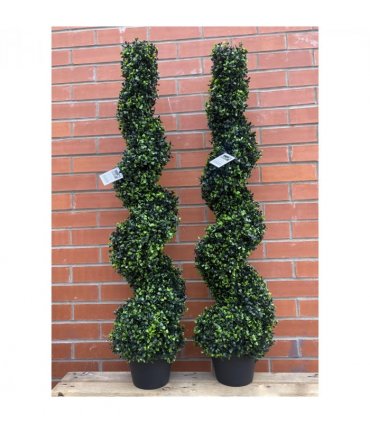 120cm Artificial Natural Boxwood Spiral Topiary