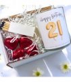 21st Birthday Gold Balloons Candle Gift Set | Birthday Gift for Daughter