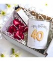 40th Birthday Gold Balloons Candle Gift Set | Birthday Gift for Daughter or Mum
