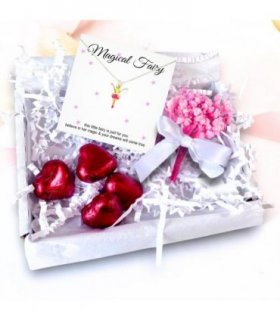 Magical Fairy Girls Necklace Mini Gift Hamper | Girls Birthday mini flower Bouquet | Childrens Jewellery | Grandaughter Christmas Present UK