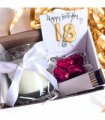 Small 18th Birthday Gold Balloons Gift Necklace Hamper | Girls 18th Birthday Candle Gift UK