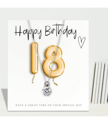 Small 18th Birthday Gold Balloons Gift Necklace Hamper | Girls 18th Birthday Candle Gift UK