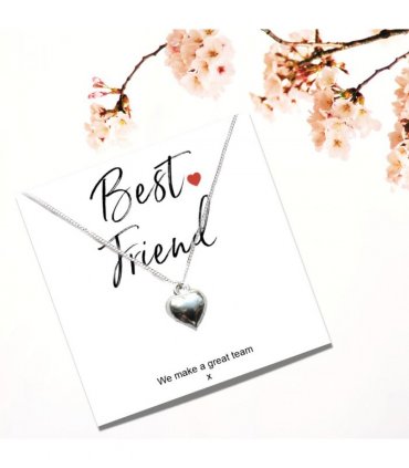 Best Friend Mini Gift Hamper with Silver Heart Necklace | Letter Box Gift For Her | Unique Gifts For Her Birthday, Thank you or Christmas UK
