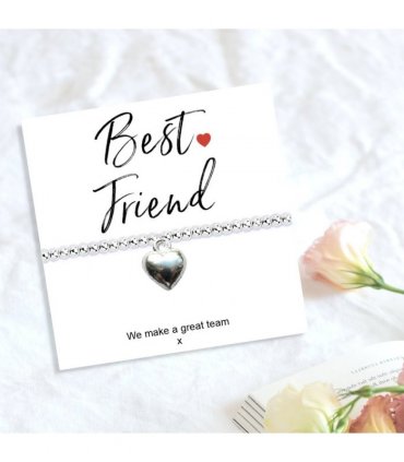 Best Friend Mini Gift Hamper with Silver Heart Bracelet | Letter Box Gift For Her | Unique Gifts For Her Birthday, Thank you or Christmas UK