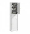HOMCOM Tall Bathroom Storage Cabinet with Arch Doors Adjustable Shelf White
