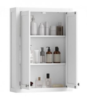 HOMCOM Wall Mounted Storage with Adjustable Shelves, Bathroom Wall Cabinet