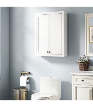 HOMCOM Wall Mounted Storage with Adjustable Shelves, Bathroom Wall Cabinet