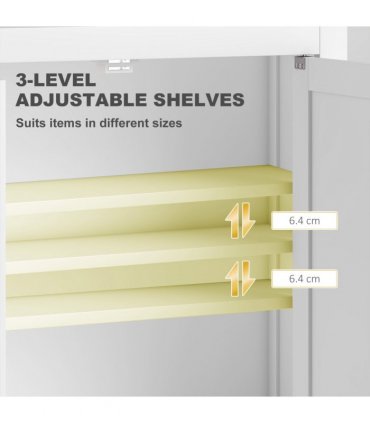 HOMCOM Wall Mounted Storage with Adjustable Shelves, Bathroom Wall Cabinet