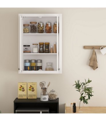 HOMCOM Wall Mounted Storage with Adjustable Shelves, Bathroom Wall Cabinet