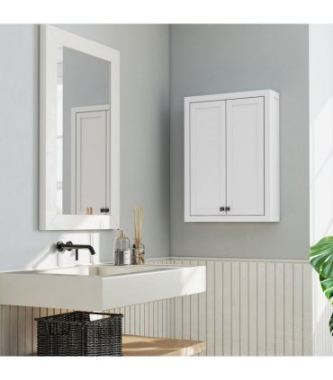 HOMCOM Wall Mounted Storage with Adjustable Shelves, Bathroom Wall Cabinet