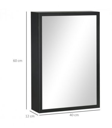 kleankin Wall Mounted Bathroom Cabinet with Mirror and Storage Shelves