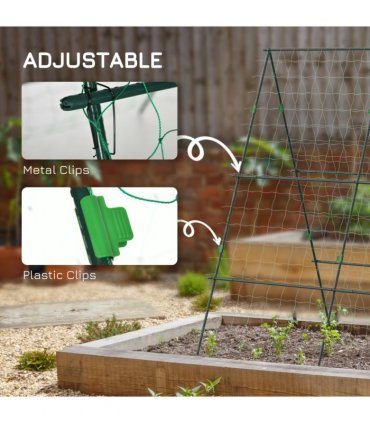 Outsunny A-Frame Trellis Plant Support for Vegetables, Flowers, Fruit
