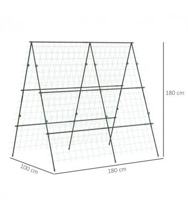 Outsunny A-Frame Trellis Plant Support for Vegetables, Flowers, Fruit