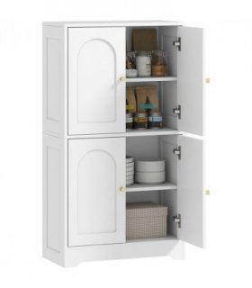 HOMCOM 110cm Kitchen Cupboard with 4 Arched Doors and 2 Adjustable Shelves