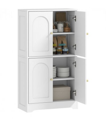 HOMCOM 110cm Kitchen Cupboard with 4 Arched Doors and 2 Adjustable Shelves