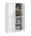HOMCOM 110cm Kitchen Cupboard with 4 Arched Doors and 2 Adjustable Shelves