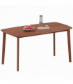 HOMCOM 150 cm Rectangular Dining Table with Solid Wood Frame, Light Brown