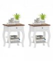 HOMCOM Bedside Tables Set of 2, Bedside Cabinets with Drawer, Shelf, White