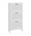 HOMCOM Narrow Shoe Storage Cabinet with 3 Flip Drawers, White