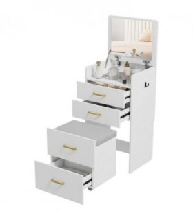 HOMCOM 3 in 1 Dressing Table Vanity Desk with Mirror and Cushioned Stool