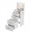 HOMCOM 3 in 1 Dressing Table Vanity Desk with Mirror and Cushioned Stool