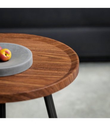 HOMCOM 2 80cm Sofa Side Table Set of 2 with Metal Legs, Chestnut Wood Effect
